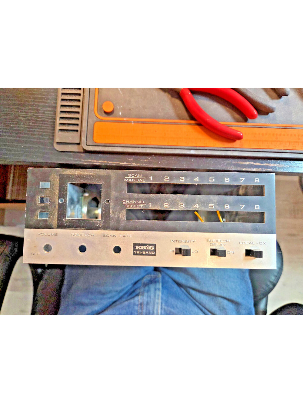 Vintage 16 Channel Kris Inc. Tri-Band VHF radio receiver/scanner FACEPLATE ONLY